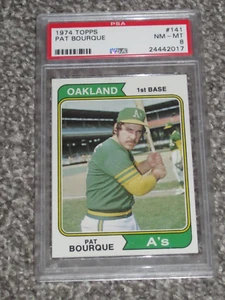 1974 Topps Baseball #141 Pat Bourque Oakland Athletics A's PSA 8 NM-MT NQ 141 - Picture 1 of 2