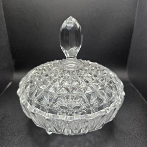 Cuenco de Cristal Nachtmann Cubierto 3 Pies de Pedestal De Colección Patrón Punta Diamante - Imagen 1 de 6