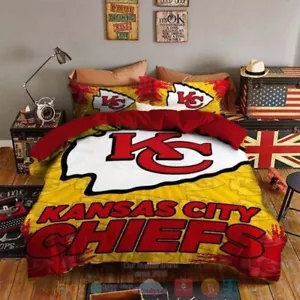 Juego de cama Kansas City Chiefs NFL amarillo rojo, juego de cama Hot 2025 - Imagen 1 de 1