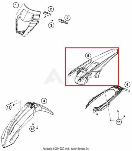 NEW OEM KTM 150 XC 150XC REAR FENDER ORANGE 2017 17 Foto 1 de 1
