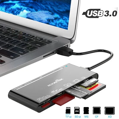 7 in 1 USB 3.0 Memory Card Reader Adapter Hub, for SD, CF, TF, Micro SD, XD, MS - Image 1 of 4