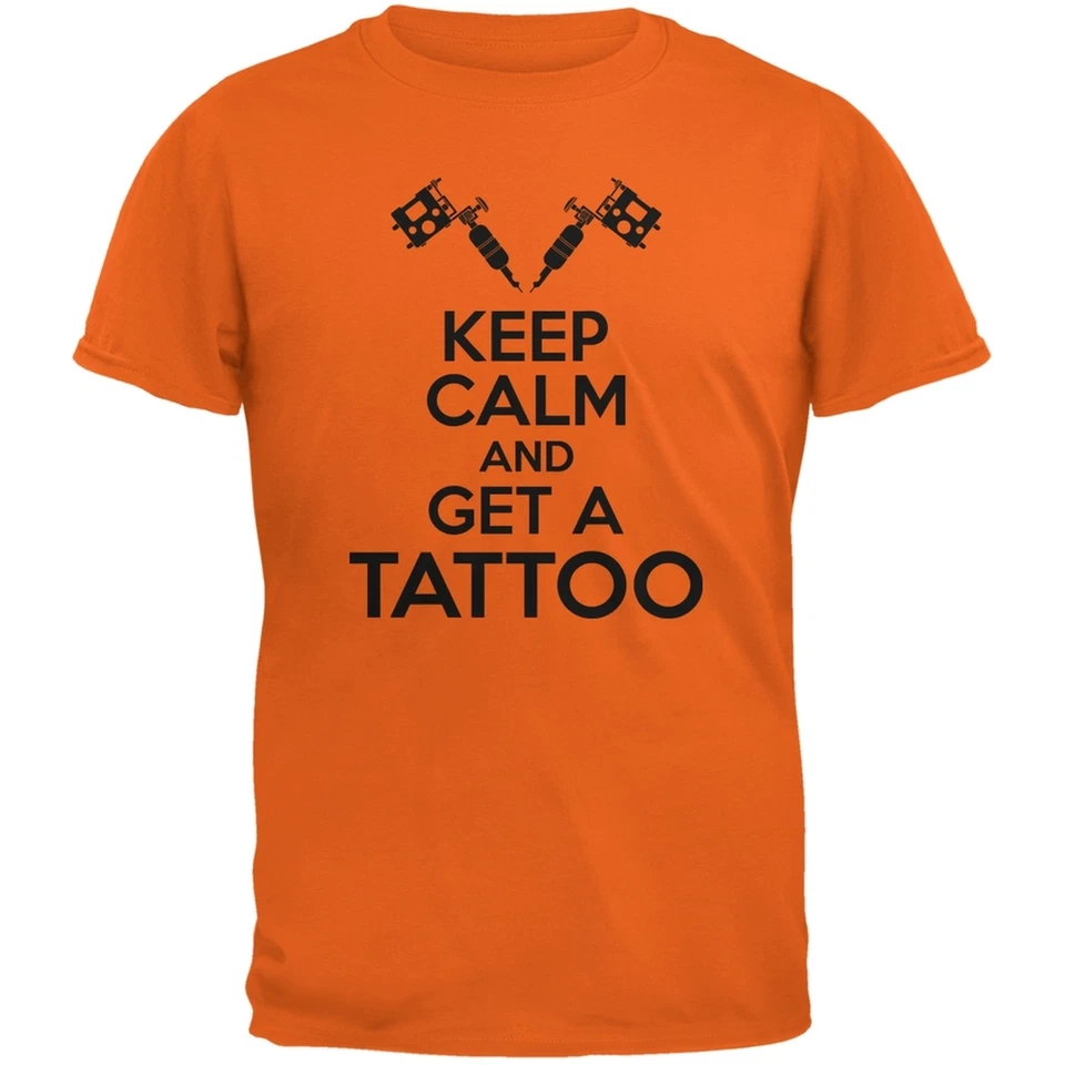 Camiseta Keep Calm Get A Tattoo naranja adulto Foto 1 de 1