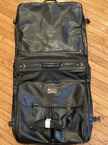 VTG Philadelphia 76ers Sixers Suit Length Carry-On Garment Bag 1996 Logo Strap Cover