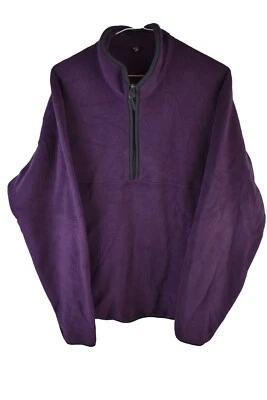 UNIQLO Purple Fleece Jumper size M Mens 1/4 Zip Pullover Casual Outdoors - Image 1 of 4