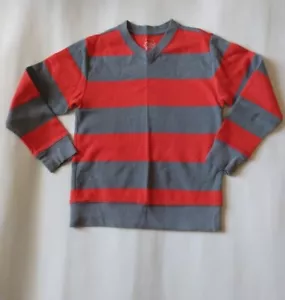 Faded Glory Orange And Gray Striped Long Sleeve Sweater, Boys Size XS (4-5) - Picture 1 of 2