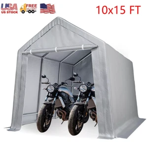10x15 FT Outdoor Carport Storage Tent Garage Heavy Duty Shed Car Shelter Canopy - Picture 1 of 7