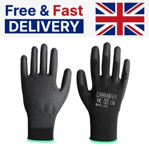 6 Paar PU beschichtete Sicherheits Arbeitshandschuhe Garten Grip Bauherren Herren Gartenarbeit PSA - Bild 1 von 7