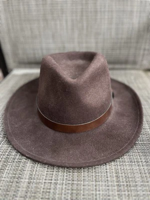 Chapéu de cowboy masculino 100% lã virgem PENDLETON marrom faixa média feito nos EUA faroeste - Imagem 1 de 4