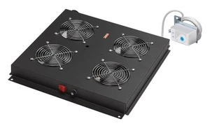 GRUPPO 4 VENTOLE CON TERMOSTATO PER ARMADI RACK LINK EAVI NERO - Foto 1 di 1