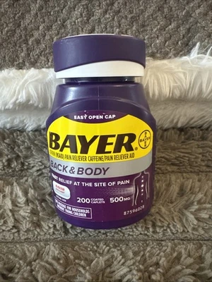 Bayer Back & Body Aspirin Pain Reliever Fast Coated Caplets 500 mg 200 Count - Image 1 of 3