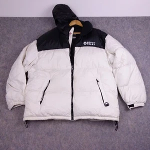Vintage South Pole Jacket XL Down Puffer Nylon Y2K White Black Packable Hoo - Picture 1 of 9