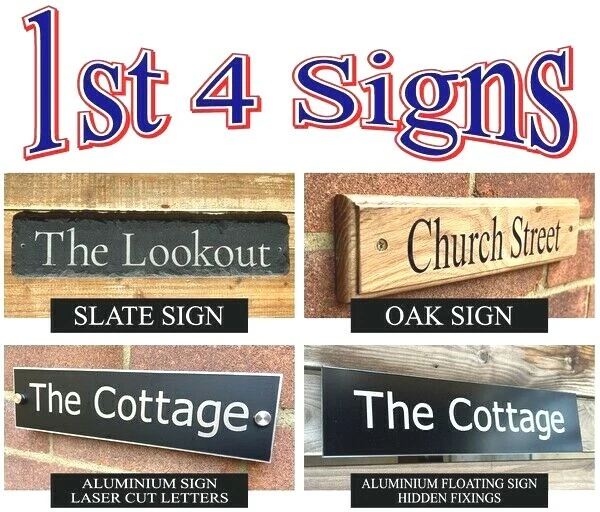 Custom Aluminium ~ Oak Wood ~ Slate House Signs 28m x 7cm ~ by Master Craftsmen. - image 1 of 4