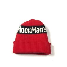 MoorMans Vintage 70s Beanie Cap Hat Red Agriculture Feed Farmers Pigs RARE Retro