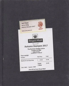 GB 2017  Post & Go Frama Autumn Stampex B1 overprint on Machin 50th 1st single - Picture 1 of 1