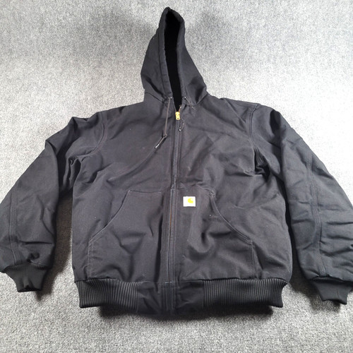 VETEMENTS Giacca Carhartt uomo alta L con cappuccio trapuntato foderato nero J140 BLK Made in USA Union