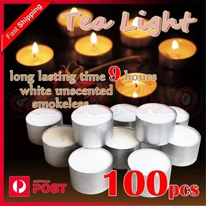 100pcs Tea light Candles TeaLight Candle Tealights Home Party Wedding 9 Hours - Picture 1 of 5