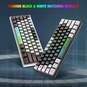 Teclado para juegos RGB diseño del Reino Unido con cable 62 teclas 7 RGB LED retroiluminado anti-ghosting - Imagen 1 de 14