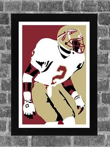 Retrato deportivo estampado artístico de Florida State Deion Sanders 11x17 - Imagen 1 de 1