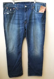 TRUE RELIGION Ricky Big T Jeans Herren 48 (Act. 48x34) Gelb - Orange Naht Neu mit Etikett - Bild 1 von 9