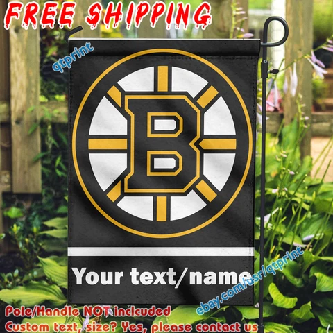 Custom Name Text Boston Bruins Garden Flag Double Sided 12x 18" Fans Gift NHL Cover
