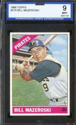 1966 TOPPS #210 BILL MAZEROSKI ISA 9 PIRATES HOF - Image 1 of 2