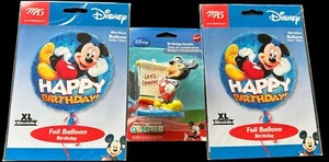 Mickey Mouse Clubhouse Happy Birthday 3" Candle Wilton Cake Topper 2 18” Balloon - Picture 1 of 10