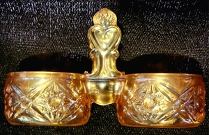 KARNEVALSGLAS RIIHIMAKI BLUTENDES HERZ DOPPELSALZ SELTEN & NEUWERTIG HERGESTELLT UM 1915 - Bild 1 von 13
