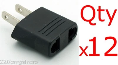 Adaptador de enchufe europeo a americano x12 de la UE a EE. UU. EE. UU. toma de corriente tipo A 12 piezas Foto 1 de 4