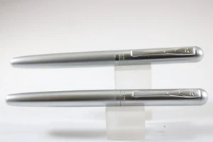 Nuevo de Lote Antiguo X-Pen Plata Satinada Fina Pluma Estilográfica y Rollerball, CT - Imagen 1 de 13