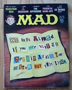 Mad Magazine Junio 1977; Vol 1 #191 Marathon Man Obsession Jeffersons Ransom Note - Imagen 1 de 6