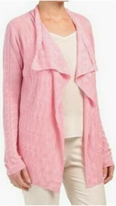 New M MISSONI $780 Open Front Pink Jaquard Knit Scallop Cardigan Size 42 - Picture 1 of 8