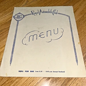 1950 ROYAL AUTOMOBILE CLUB Menu - Picture 1 of 6