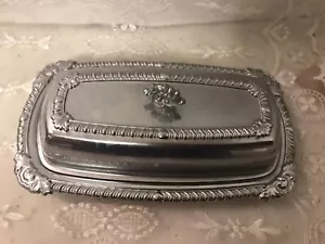 Inserto piatto con burro vintage ovale cromato e vetrosa - Foto 1 di 7