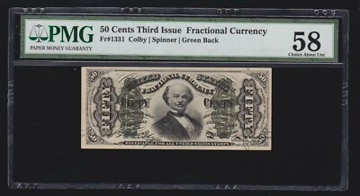 US 50c Fractional Currency Note Green Back FR 1331 PMG 58 Ch AU - Image 1 of 2