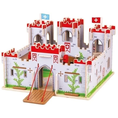 Bigjigs Toys - Juego de juguetes castillo de madera del rey Jorge, caballeros de juego simulado... Foto 1 de 4