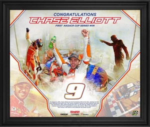 Chase Elliott Framed 20" x 24" First Monster Cup Victory Collage - Picture 1 of 1