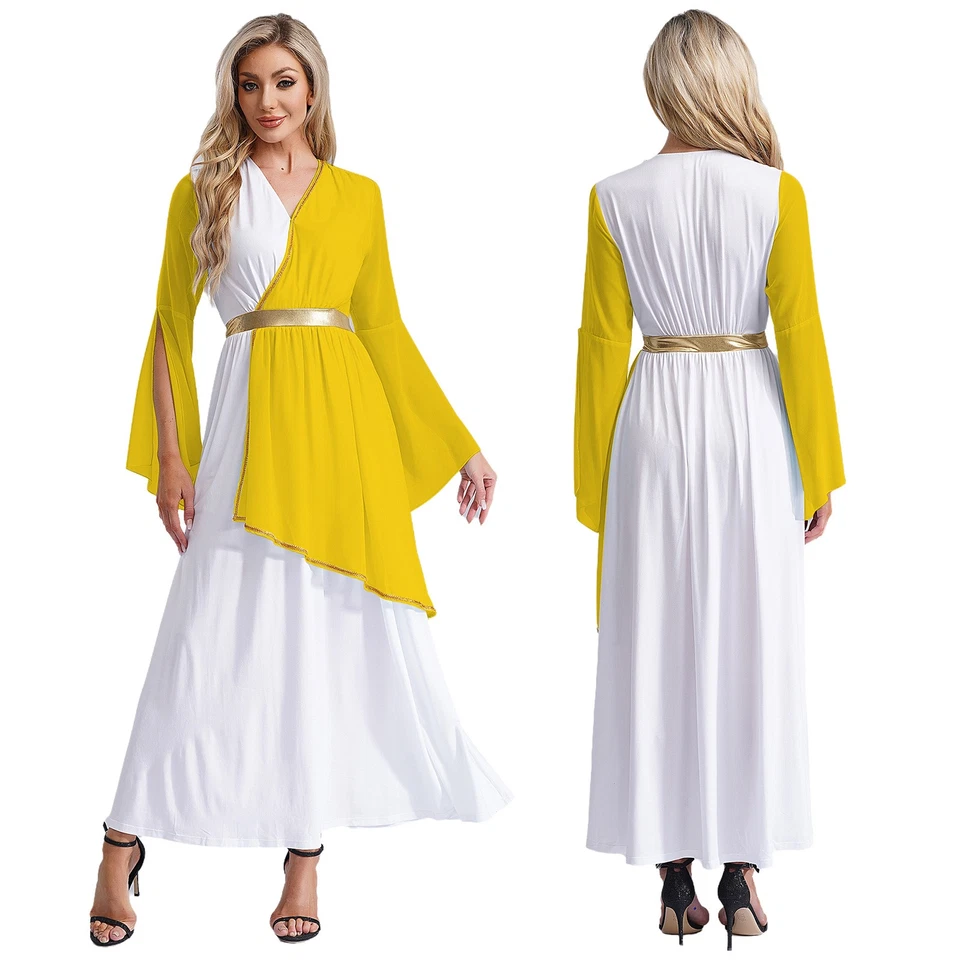 Maxi Vestido Disfraz Para Mujer Antigua Griega Griega Reina Romana Princesa Adulto Foto 1 de 3