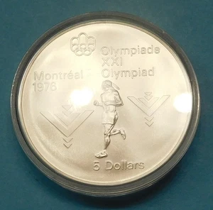 Canada 5 Dollars 1975 Olympic Games Olympic Marathon Silver - Canadian - Picture 1 of 2