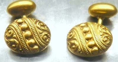 Gemelos antiguos victorianos elegantes ornamentados de oro amarillo de 18 quilates. Total 5,62 grm Foto 1 de 4