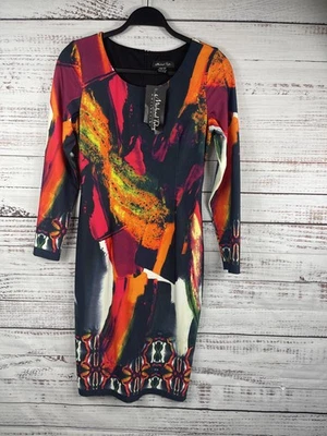 Michael Tyler Collections Dress Womens XS Multicolor Abstract Print Long Sleeve - Image 1 of 4