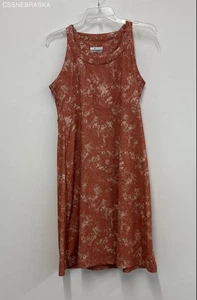 Columbia ROTES DAMEN ROSTIG BEDRUCKTES ÄRMELLOSES COLD BAY KLEID - Größe Medium - Bild 1 von 6