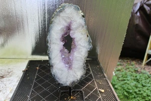 Very Beautiful Very Excellent Quality Amethyst Geode Slice/Ring - Picture 1 of 6