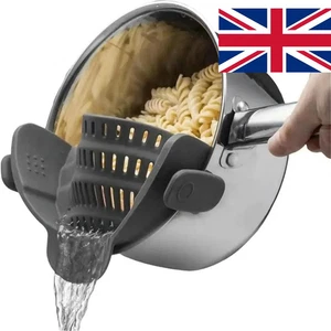 1 Stück Verstellbar Silikon Clip-On Topf Sieb Sieb Abtropffläche für Pfannen Schüsseln - Bild 1 von 7