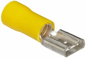 Megatronix VFDY Vinyl Insulated Female Disconnects 12-10 Gauge 0.250 Yellow 100 - Picture 1 of 1