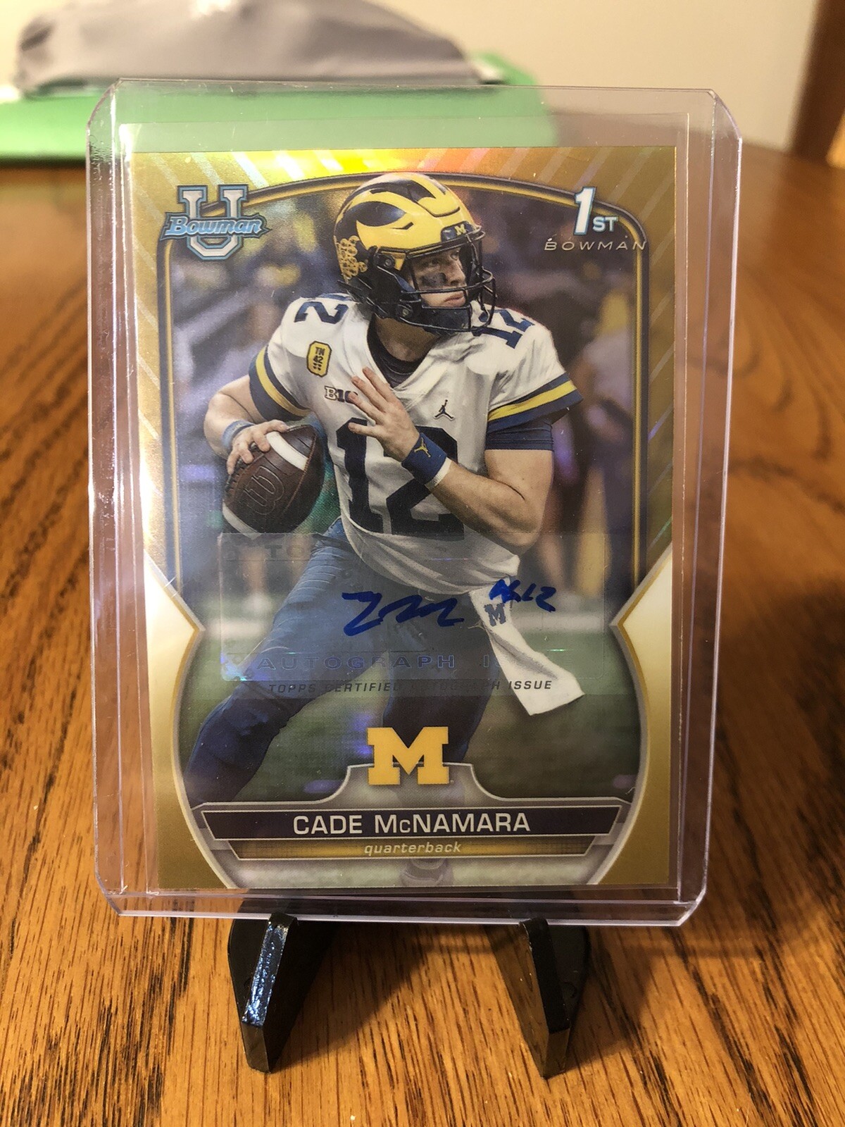 2022 Bowman U Chrome Gold Refractor Cade McNamara Auto Michigan Iowa /50 SP!