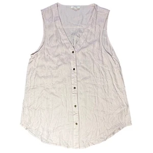Maurices Sleeveless Button Down Top Casual Blouse V Neck Pink Size M Pink - Picture 1 of 6