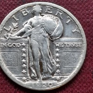 1920 D Standing Liberty Quarter 25c höhere Erhaltung #89346 - Bild 1 von 2