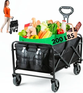 Befrima Heavy Duty Collapsible Wagon Cart - Multi-Functional Shopping, and Campi - Picture 1 of 12