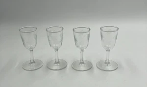 Noritake Sasaki Cordial Glass MCM Bamboo Pattern Set of Four 3.5" Tall - Picture 1 of 7