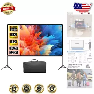 16:9 Indoor/Outdoor Movie Screen - 120 Inch, Wrinkle-Free with Carrying Bag - Picture 1 of 11